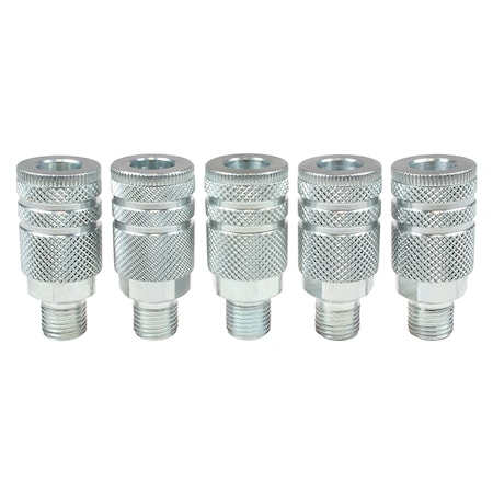 Coilhose Pneumatics 1/4" Industrial Steel Coupler 1/4" MPT PK5 152S-T5